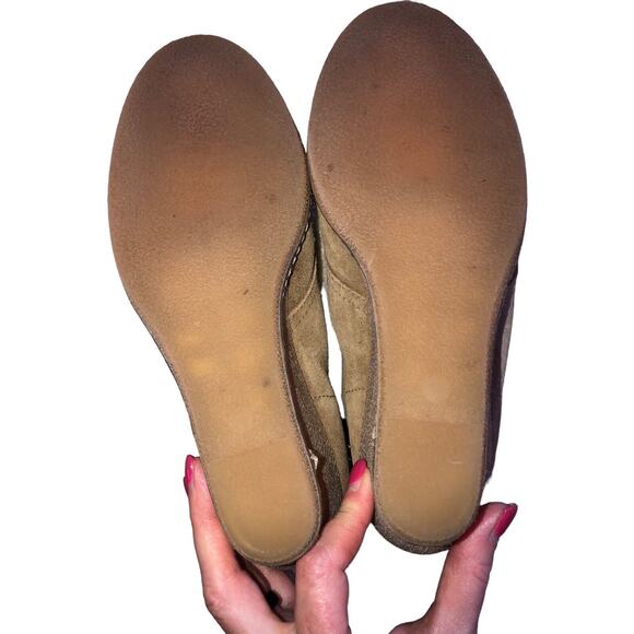 J. Crew‎ Suede Wedge Chukka Desert Ankle BOOTIES Boots - Size 8 - Tan Lace Up - Picture 11 of 12